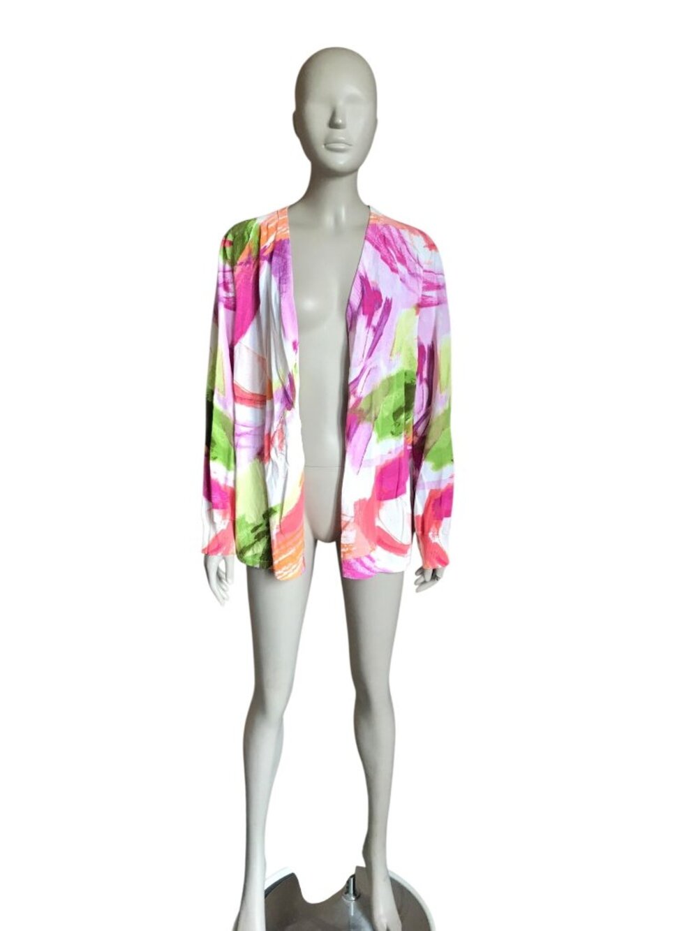 Chico’s Purple and Orange Multicolored Cardigan